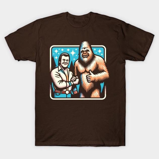 Conway Twitty & Sasquatch T-Shirt by robotbasecamp